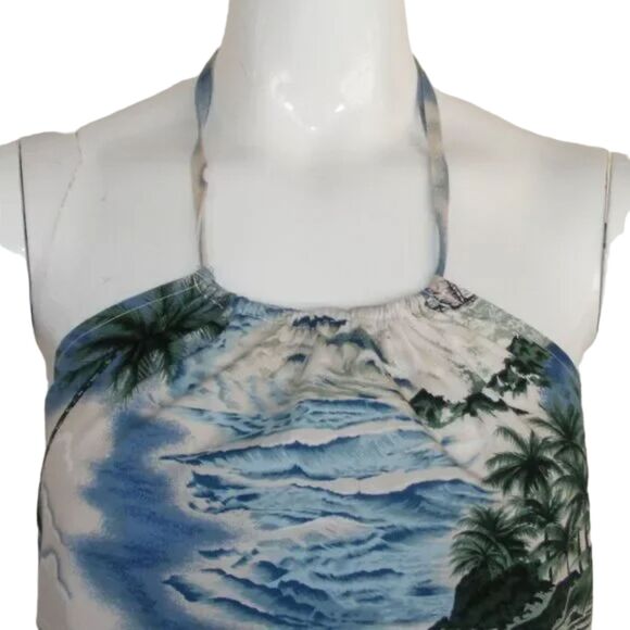 Vintage Mini Dress, XS, Hawaiian Print, Adjustable Halter, No tags - Picture 4 of 9